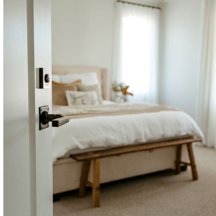 Lifestyle Image3 Tradco Menton Lever Square Rose Antique Brass Sdg 0680 - The Blue Space