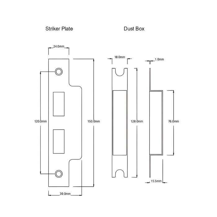 Striker Plate TradCo Milton Door Knob Long Backplate Entrance Set with High Security Lock Antique Brass 0724KENTREURO57KK - The Blue Space