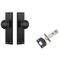 TradCo Milton Door Knob Long Backplate Passage Set Matte Black 6450KPASS60 - The Blue Space