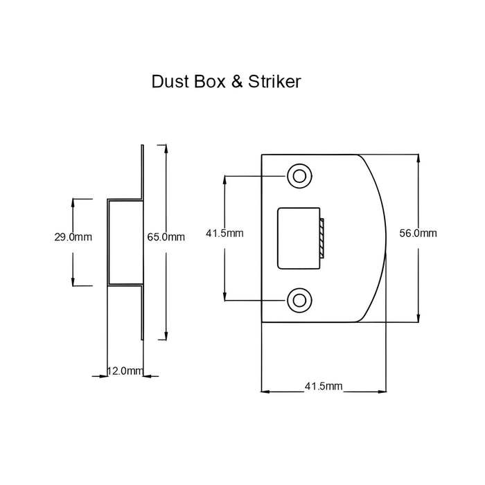Dust Box TradCo Milton Door Knob Long Backplate Passage Set Matte Black 6450KPASS60 - The Blue Space