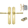 TradCo Reims Lever Long Backplate Entrance Set with High Security Lock Polished Brass 0771KENTREURO57KK - The Blue Space