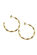 Twister Gold Large Hoop Earrings