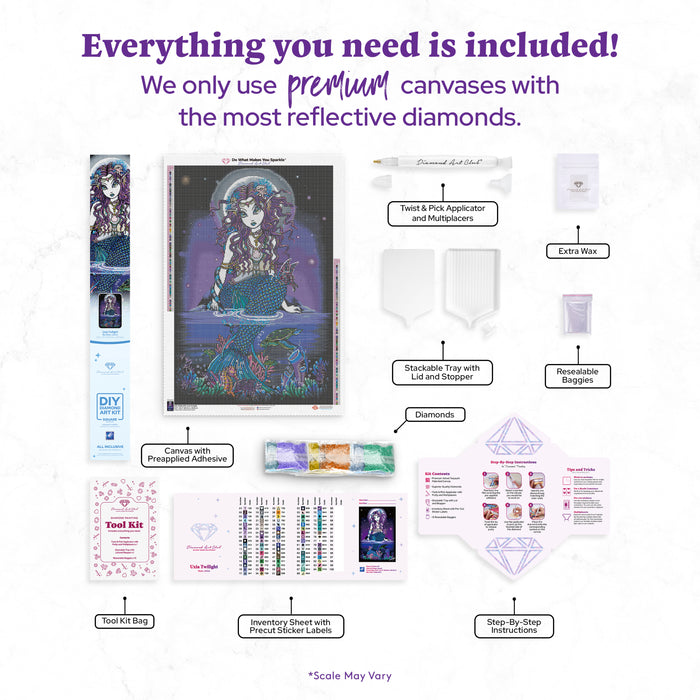 Diamond Painting Uxia Twilight 23.6" x 35.4" (60cm x 89.9cm) / Square with 84 Colors including 3 ABs and 2 Fairy Dust Diamonds / 87,001