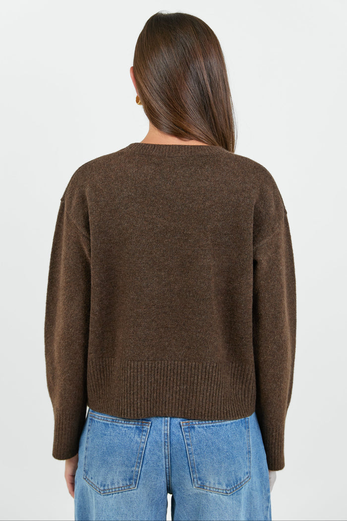 Veracious Chocolate Crewneck Relaxed Jumper