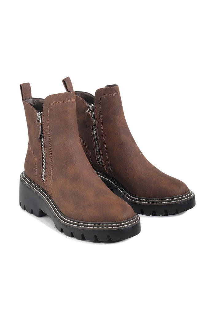 Vianne Dark Brown Chunky Boot