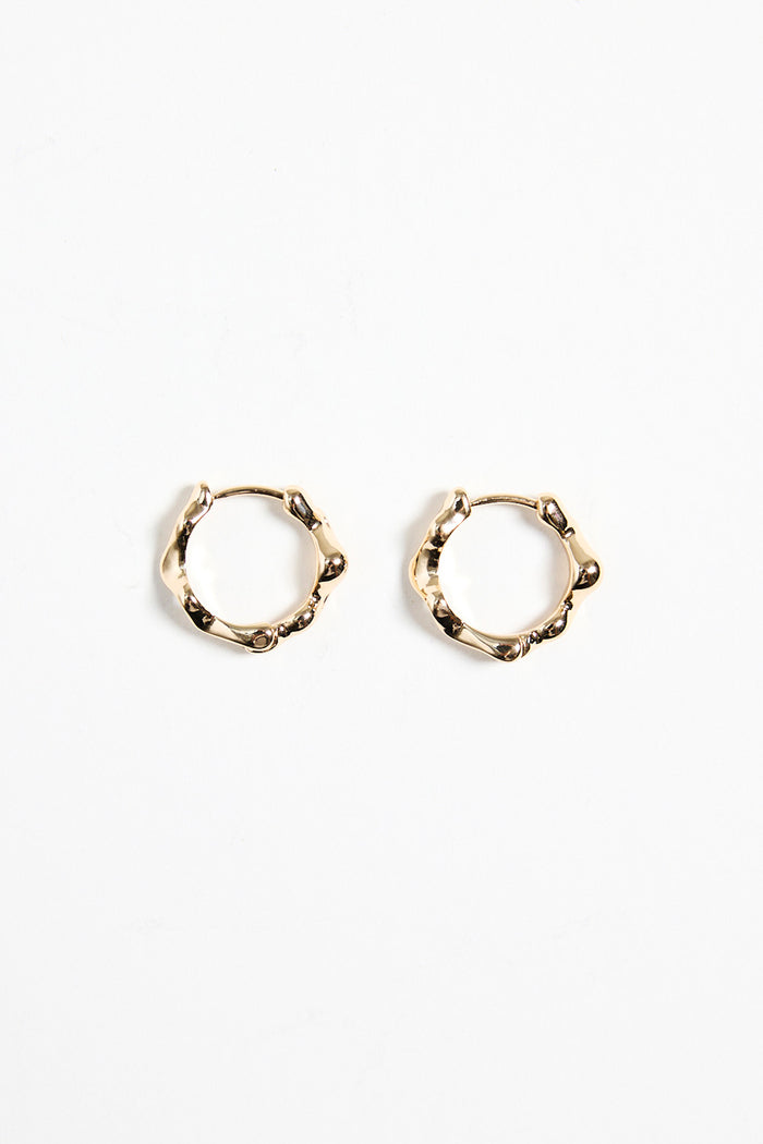 Wavey Hoop Gold Earrings
