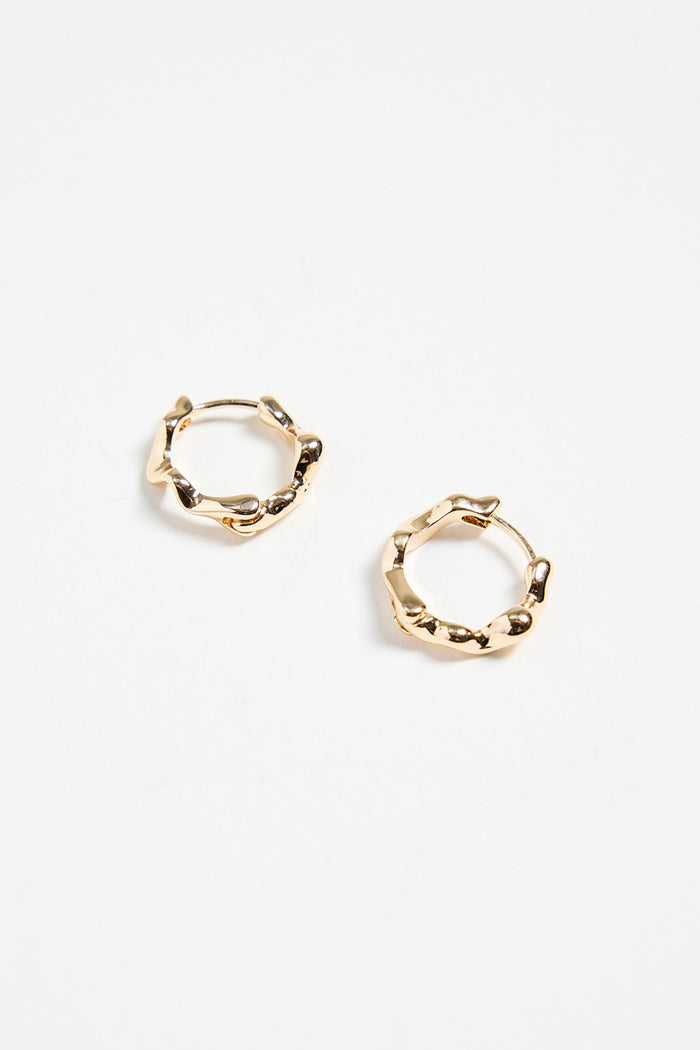 Wavey Hoop Gold Earrings