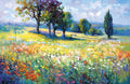 Diamond Painting Wildflower Field with Trees in the Summer Countryside 20" x 13" (50.6cm x 33cm) / Round with 83 Colors including 3 ABs and 6 Fairy Dust Diamonds / 22,080