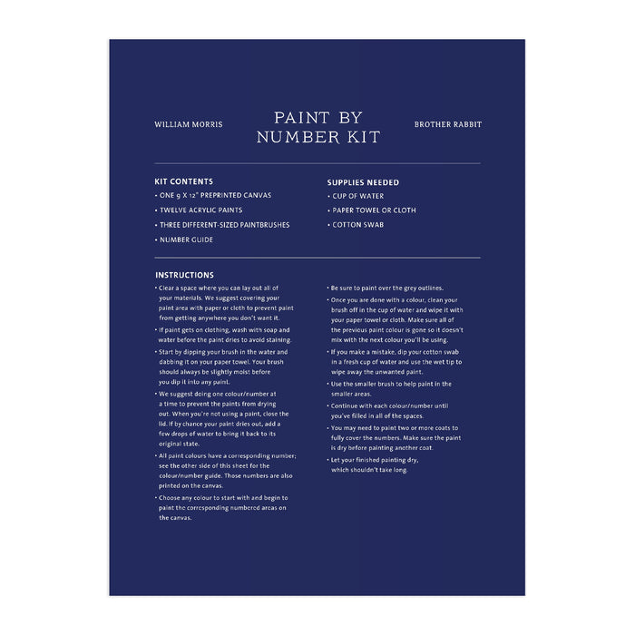 William Morris brother Rabbit Paint by Number Kit