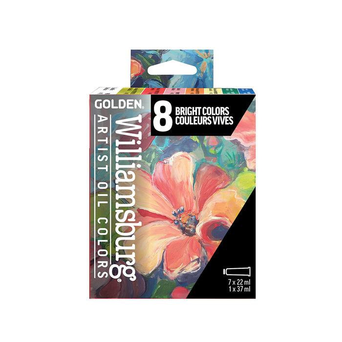 Williamsburg Oils Set of 7 x 22ml & 1 x 37ml - Bright Colors