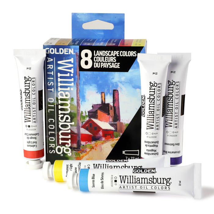 Williamsburg Oils Set of 7 x 22ml & 1 x 37ml - Landscape Colors