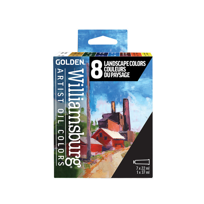Williamsburg Oils Set of 7 x 22ml & 1 x 37ml - Landscape Colors