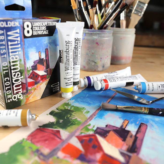Williamsburg Oils Set of 7 x 22ml & 1 x 37ml - Landscape Colors