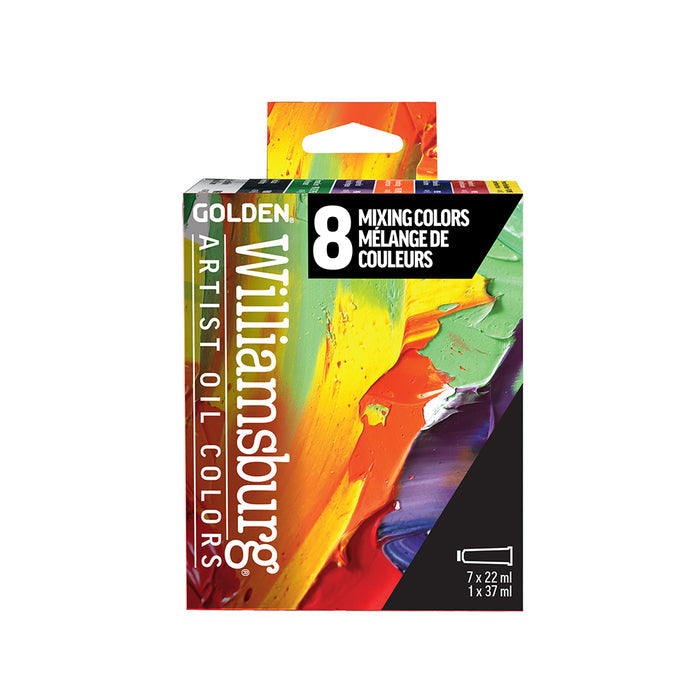 Williamsburg Oils Set of 7 x 22ml & 1 x 37ml - Mixing Colors