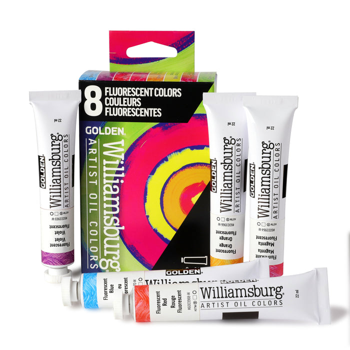 Williamsburg Oils Set of 8 x 22ml - Fluorescent Colors