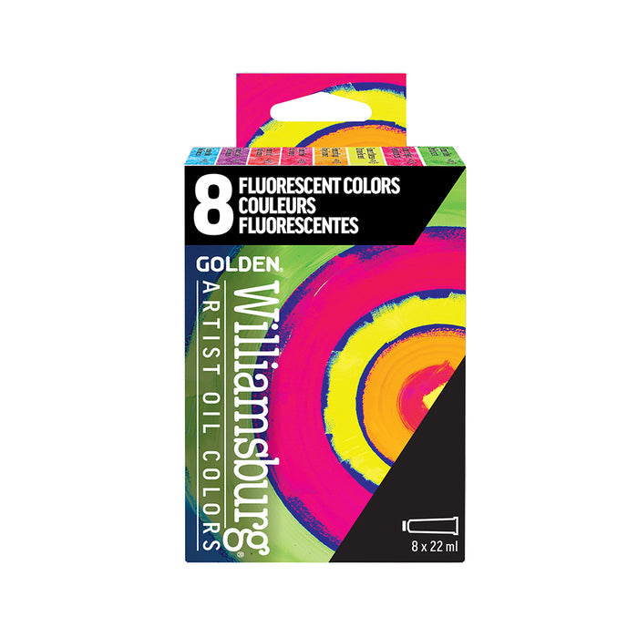 Williamsburg Oils Set of 8 x 22ml - Fluorescent Colors