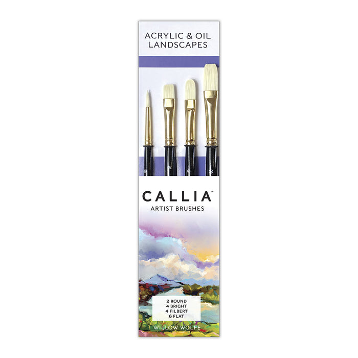 Willow Wolfe Callia Acrylic & Oil Landscapes Set of 4