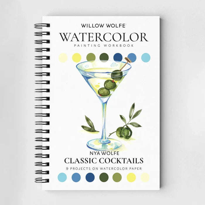 Willow Wolfe Watercolor Workbook - Classic Cocktails