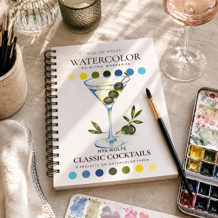 Willow Wolfe Watercolor Workbook - Classic Cocktails