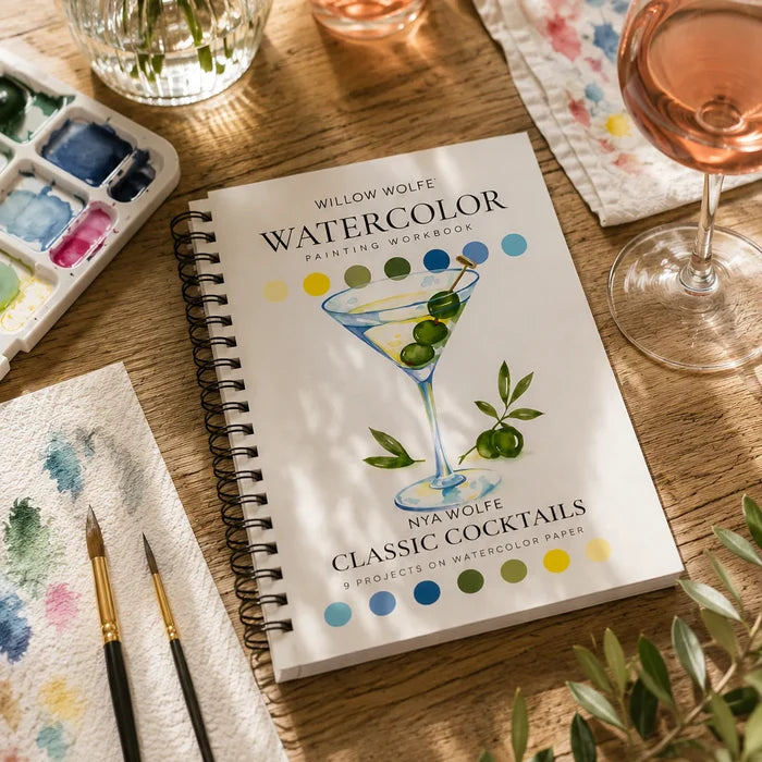 Willow Wolfe Watercolor Workbook - Classic Cocktails