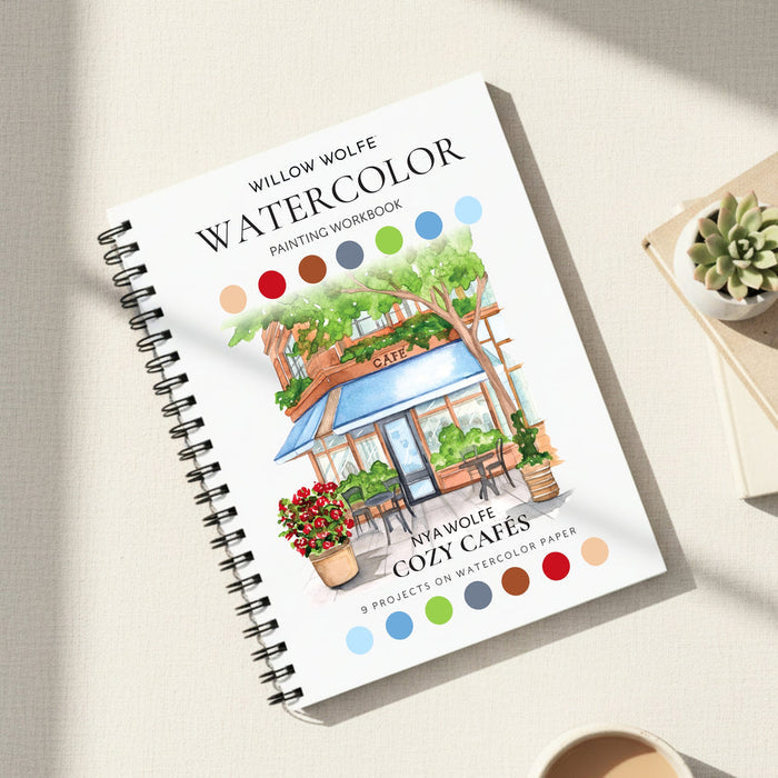 Willow Wolfe Watercolor Workbook - Cozy Cafes