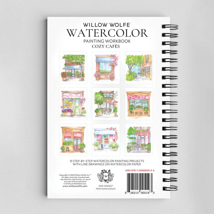 Willow Wolfe Watercolor Workbook - Cozy Cafes