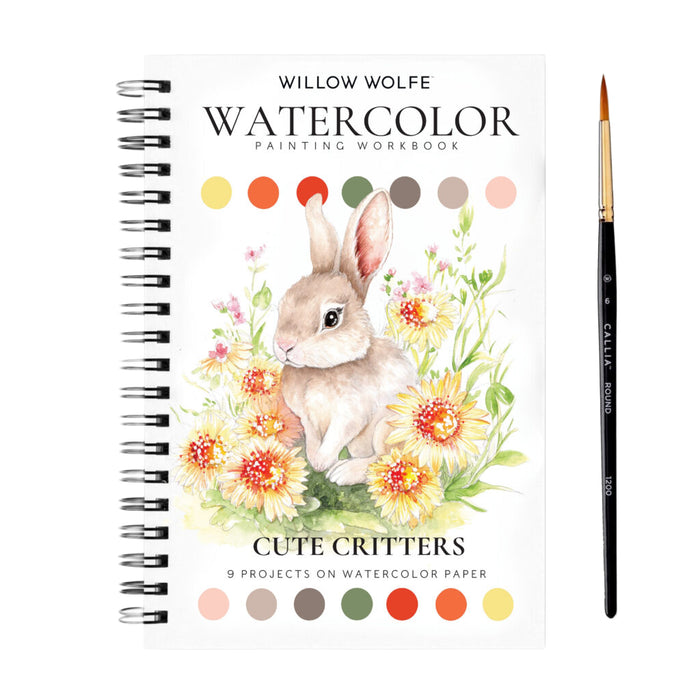 Willow Wolfe Watercolor Workbook - Cute Critters