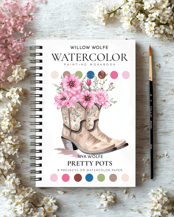 Willow Wolfe Watercolor Workbook - Pretty Pots