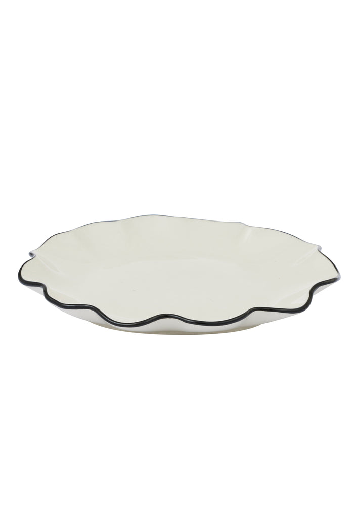 ceramic wavy plate with back rim
