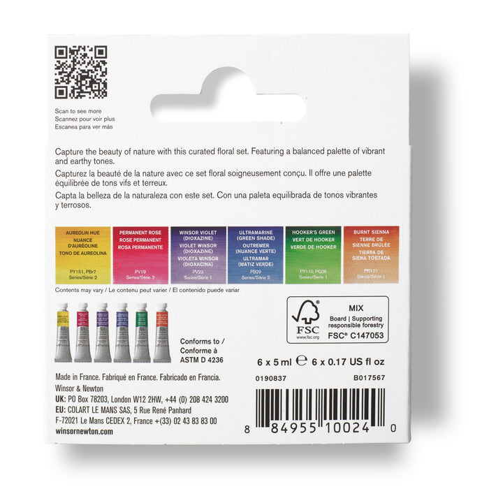 Winsor & Newton Professional Watercolour Tube Set of 6 Floral Colours