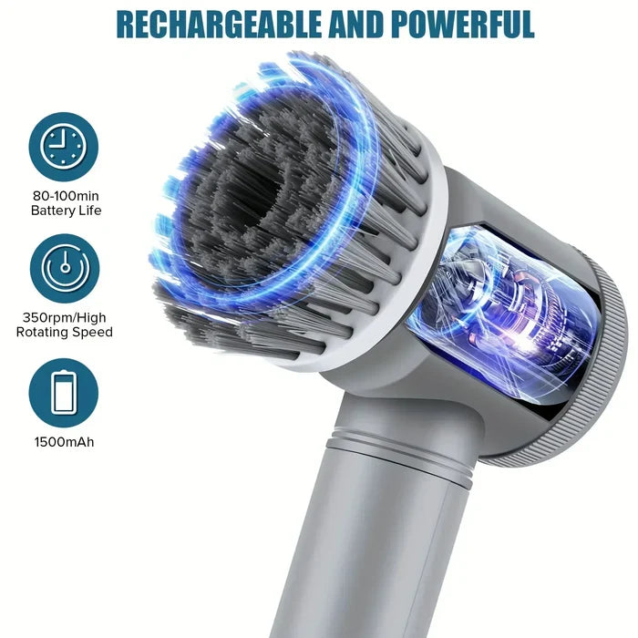 Wireless Electric Spin Cleaning Brush with 5 Heads - PrimeNest