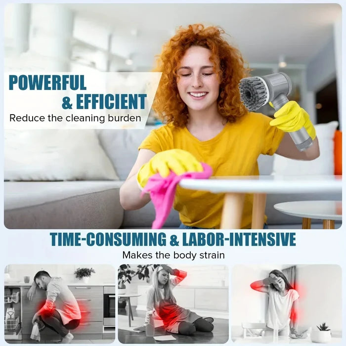 Wireless Electric Spin Cleaning Brush with 5 Heads - PrimeNest