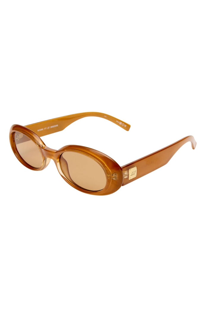 Work It Dark Gold Pearl Round Sunglasses