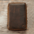 Yak Leather x Pen Boutique Zipped Folio - Crazy Horse Tan - A5 - Pen Boutique Ltd
