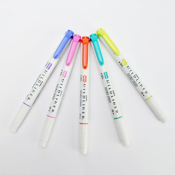 Zebra Mildliner Double Ended Highlighter Set of 5 - Refresh